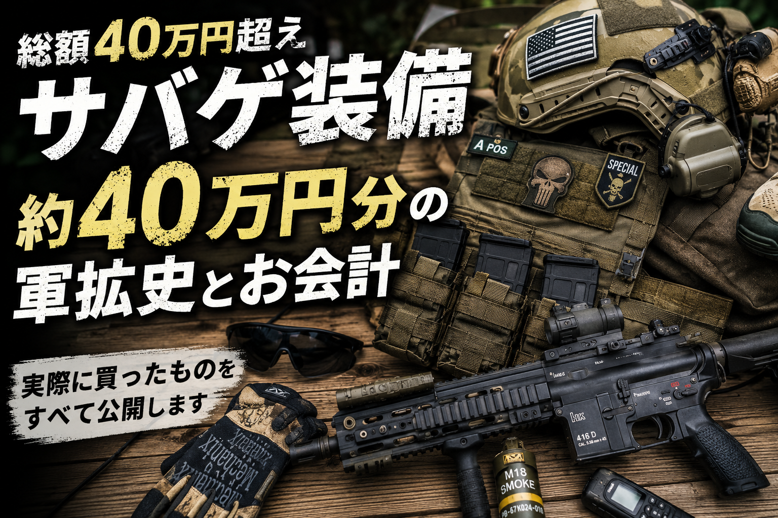 サバゲ装備約40万円分の軍拡史とお会計 | 在宅通信